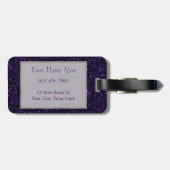 Donkere Amethyst Paarse Glitter Bagagelabel (Achterkant horizontaal)