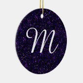 Donkere Amethyst Paarse Glitter Keramisch Ornament (Rechts)