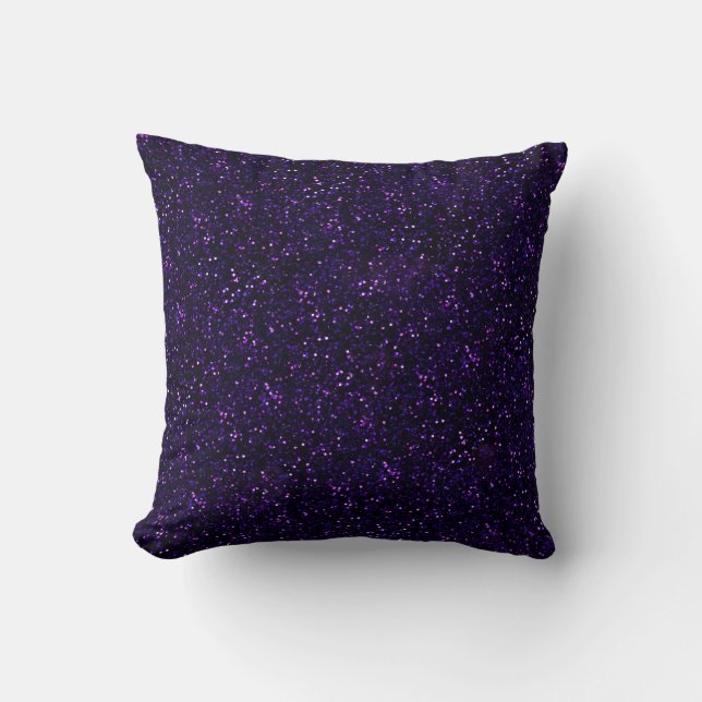 Donkere Amethyst Paarse Glitter Kussen (Voorkant)