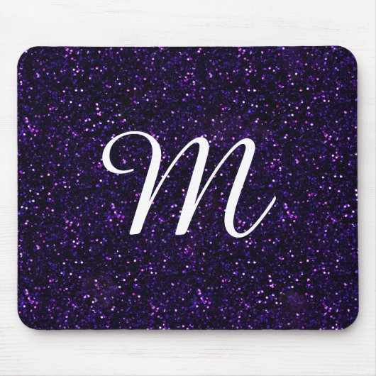Donkere Amethyst Paarse Glitter Muismat (Voorkant)