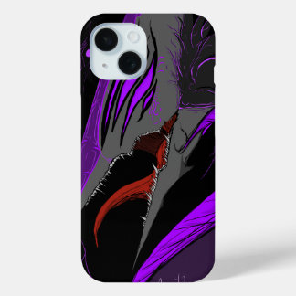 Donkere Anime Fantasy Kraai en Duivel Kunst iPhone 15 Case