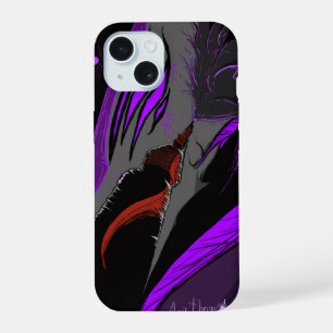 Donkere Anime Fantasy Kraai en Duivel Kunst iPhone 15 Case