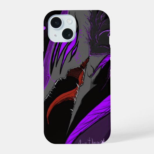 Donkere Anime Fantasy Kraai en Duivel Kunst iPhone 15 Case (Achterkant)