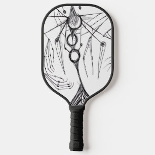 Donkere Anime Fantasy Kraai en Duivel Kunst Pickleball Paddle