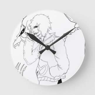Donkere Anime Fantasy Kraai en Duivel Kunst Ronde Klok