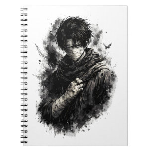 Donkere Anime Krijger Verbonden Ninja Grunge Kunst Notitieboek