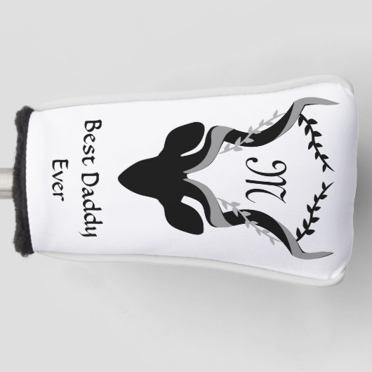 Donkere antilope silhouet beste papa ooit golfheadcover (Voorkant)