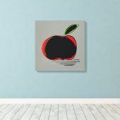 Donkere Appel – Minimale Grafische Kunst Canvas Afdruk (Insitu (Houten vloer))