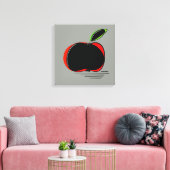 Donkere Appel – Minimale Grafische Kunst Canvas Afdruk (Insitu (Woonkamer))