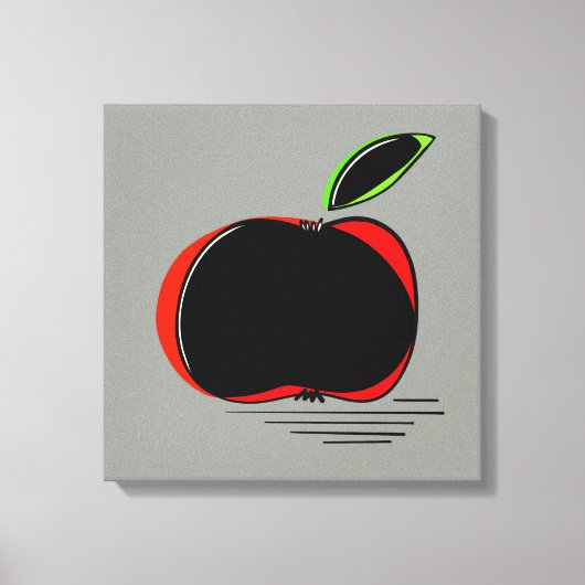 Donkere Appel – Minimale Grafische Kunst Canvas Afdruk (Voorkant)