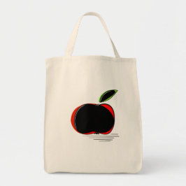 Donkere Appel – Moderne Minimalistische Fruit Illu Tote Bag