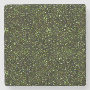 Donkere Apple Green Glitter Stenen Onderzetter