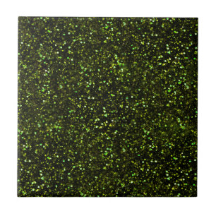 Donkere Apple Green Glitter Tegeltje
