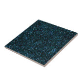 Donkere Aqua Blauwgroen Blue Glitter Tegeltje (Zijkant)