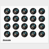 Donkere Aqua Blue 3D Mermaid Ronde Sticker (Vel)