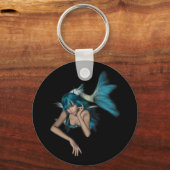 Donkere Aqua Blue 3D Mermaid Sleutelhanger (Voorkant)