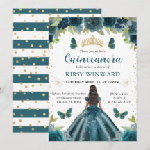 Donkere Aqua Jurk Donkere Huid Prinses Quinceanera