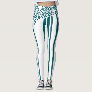 Donkere aqua organische stroom moderne rustieke leggings