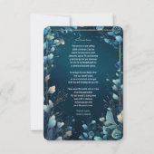 Donkere Aquamarijn en Blauwgroen Blauwe Bloemenbru Bedankkaart (Voorkant)