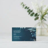 Donkere Aquamarijn en Blauwgroen Blauwe Bloemenbru Informatiekaartje (Staand voorkant)