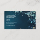 Donkere Aquamarijn en Blauwgroen Blauwe Bloemenbru Informatiekaartje (Voorkant)