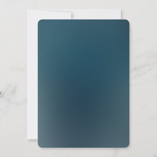 Donkere Aquamarijn en Blauwgroen Blauwe Bloemenbru Kaart (Achterkant)