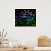 Donkere Art Neon Coral poster van J.W. Fatherree. (Keuken)