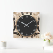 Donkere Art Nouveau Art Deco klok - Zwart Wit Goud (Huis)