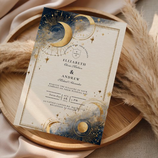 Donkere Astrologie Bruiloft Kaart