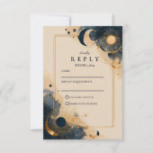 Donkere Astrologie Bruiloft RSVP Kaartje (Voorkant)