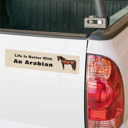 Donkere baai Egyptisch Arabisch paard Bumpersticker (Op Truck)
