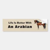 Donkere baai Egyptisch Arabisch paard Bumpersticker (Voorkant)