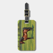 Donkere baai - Egyptisch Arabisch paard in zomerti Bagagelabel (Voorkant verticaal)