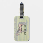 Donkere baai - Egyptisch Arabisch paard in zomerti Bagagelabel (Achterkant verticaal)