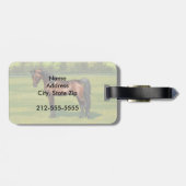 Donkere baai - Egyptisch Arabisch paard in zomerti Bagagelabel (Achterkant horizontaal)