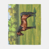 Donkere baai - Egyptisch Arabisch paard in zomerti Fleece Deken (Voorkant)