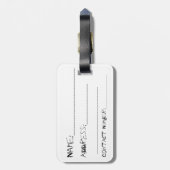 Donkere Bagagelabel (Achterkant verticaal)