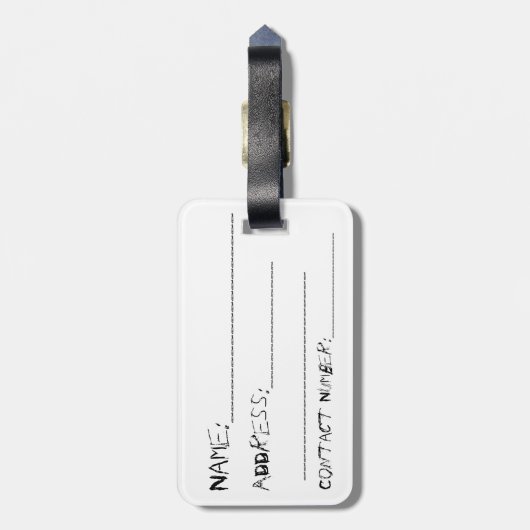 Donkere Bagagelabel (Achterkant verticaal)