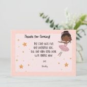 Donkere Ballerina bedankpas Bedankkaart (Staand voorkant)