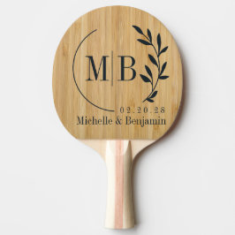 Donkere Bamboe Blad Trouw Monogram Tafeltennisbatje