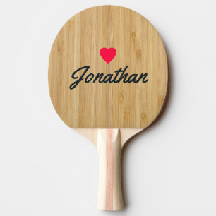 Donkere Bamboe Vintage Hart Handtekening Tafeltennisbatje