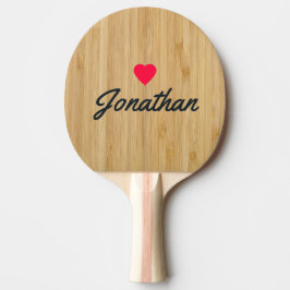 Donkere Bamboe Vintage Hart Handtekening Tafeltennisbatje