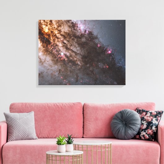 Donkere banen van stof doorkruisen Centaurus A Gal Canvas Afdruk (Insitu (Woonkamer))