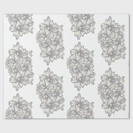 Donkere Barokke Bloem Tattoo Stijl Cadeaupapier