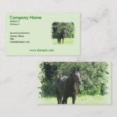 Donkere Bay Horse op een Visitekaartje (Voorkant / Achterkant)