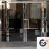 Donkere Bedrijfsmerk Aangepaste Bedrijfsuren Raamsticker (Kantoordeur)