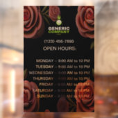 Donkere Bedrijfsmerk Aangepaste Bedrijfsuren Raamsticker (Vel 2)