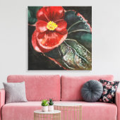 Donkere begonia in Waterverf Canvas Afdruk (Insitu (Woonkamer))