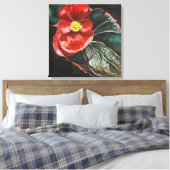 Donkere begonia in Waterverf Canvas Afdruk (Insitu (Slaapkamer))
