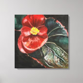 Donkere begonia in Waterverf Canvas Afdruk (Voorkant)